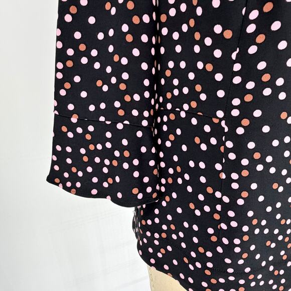 Boden Delia Top size US 6 UK 10 Black Pink Polka Dots Stretch Knit - Picture 12 of 14